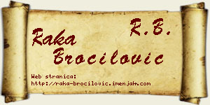 Raka Broćilović vizit kartica